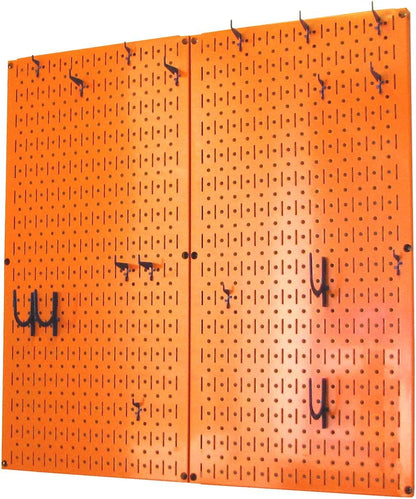 Wall Control Kitchen Pegboard Organizer Pots and Pans Storage Rack Organization Kit with Green Pegboard and White Accessories