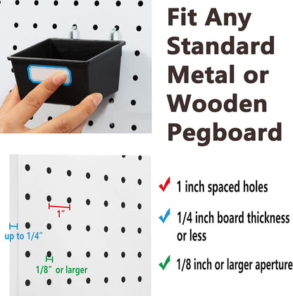 Pegboard Hooks, with Bins, Peg Locks, for Organizing Various Tools, 188 PCS, 80 of Which are Locks