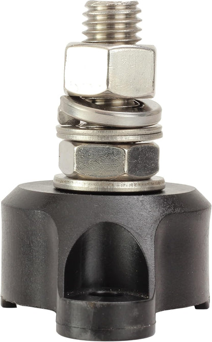 Fastronix 3/16" (#10-32) Stainless Steel Single Stud Power and Ground Junction Block Red and Black