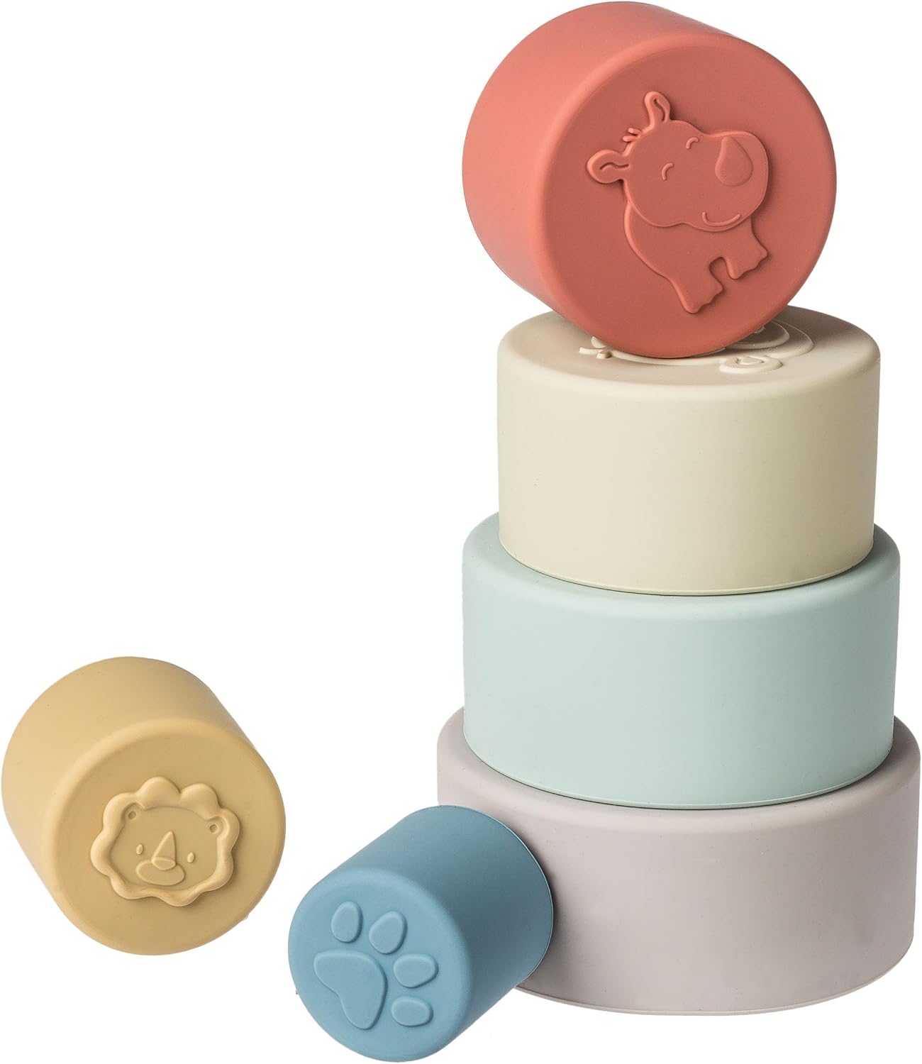 Mary Meyer Baby and Toddler Toys Simply Silicone Stacking Cups for 6+ Months Old Preschool Gifts, 9-Inches, Stars