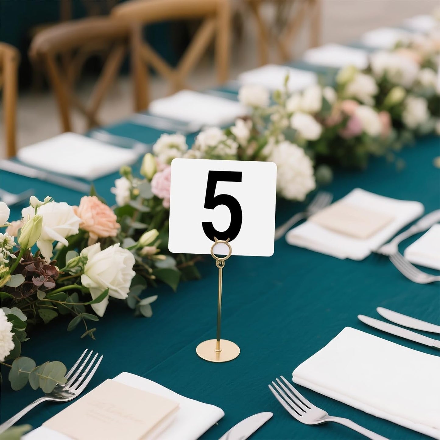 100 Pcs Table Numbers 1-100, Plastic Double Sided Table Number Cards, 4x3.7 Inch Number Signs for Wedding, Restaurant, Reception, Party, Anniversary, Event