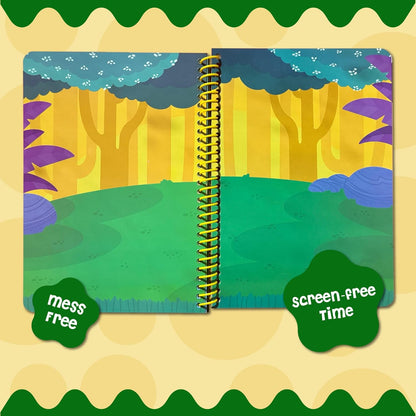 Stick4Ever Jelly Sticker Book - for Kids - Waterproof, Easy to Clean Reusable Sticker Book for Toddlers- Reusable Road Trip Activities for Kids - Stocking Stuffers for Toddlers (Wonderland)