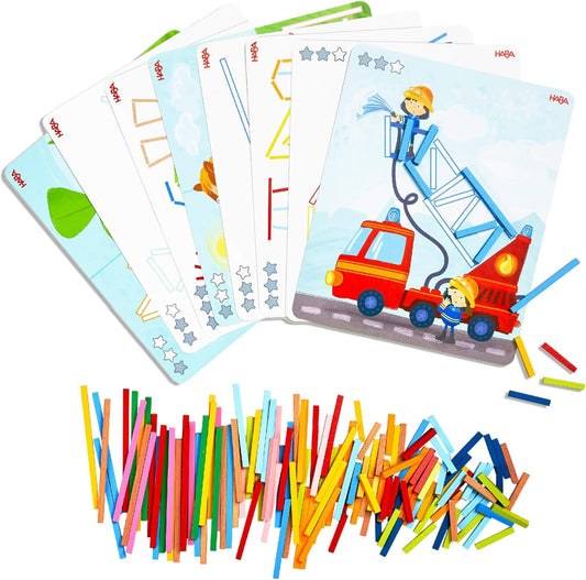 HABA Stabix Wooden Arranging and Matching Game: Montessori Toys for 3+ Year Old, Fine Motor Games Activity & Preschool Learning Toys