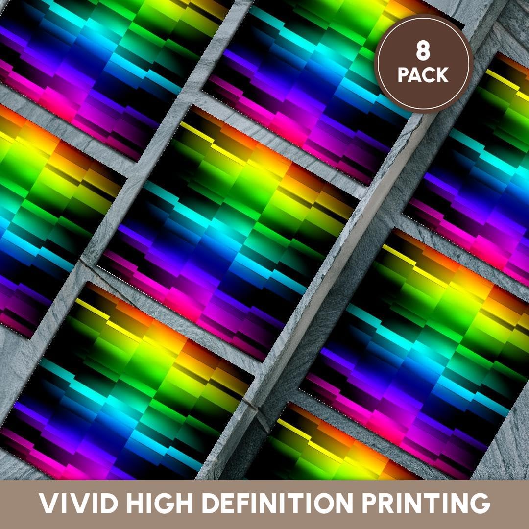 3dRose Prism Fractions a Spectrum of Colors displayed in Geometric Section Set of 8 Ceramic Tile Coasters