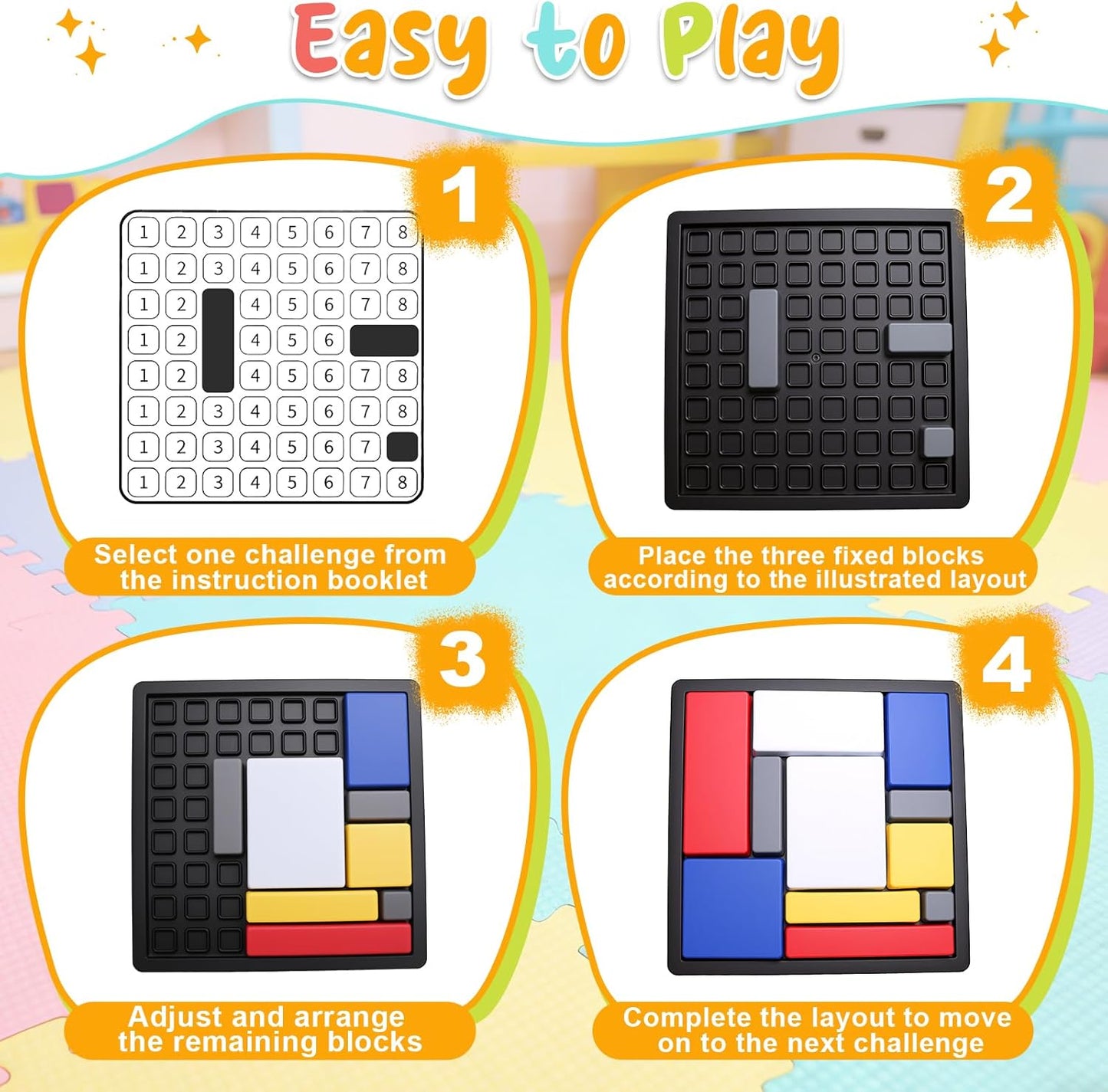 2 Pcs Logic Puzzle Brain Teaser Game for Adults, 88 Challenges 4 Difficulty Levels Logic Puzzles, Portable STEM Educational Thinking Game Toy for Classroom, Family Brain Training