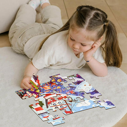 Jumbo Floor Puzzle for Kids, Large Jigsaw Puzzles 24 Piece for Kids Ages 3-5,Preschool Learning & Education Toys, Gifts for 4-8 Year Old Boys and Girls (Jungle Animals)