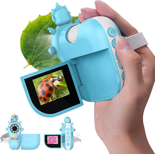 Digital Microscope for Kids Handheld Miniscope - 4K 2.0" Screen Rechargeable 1000X Mini Pocket Portable Magnifying Glass Edu Learning Science Toy Gift with Slides Kit 4-12 Children Students (Violet)