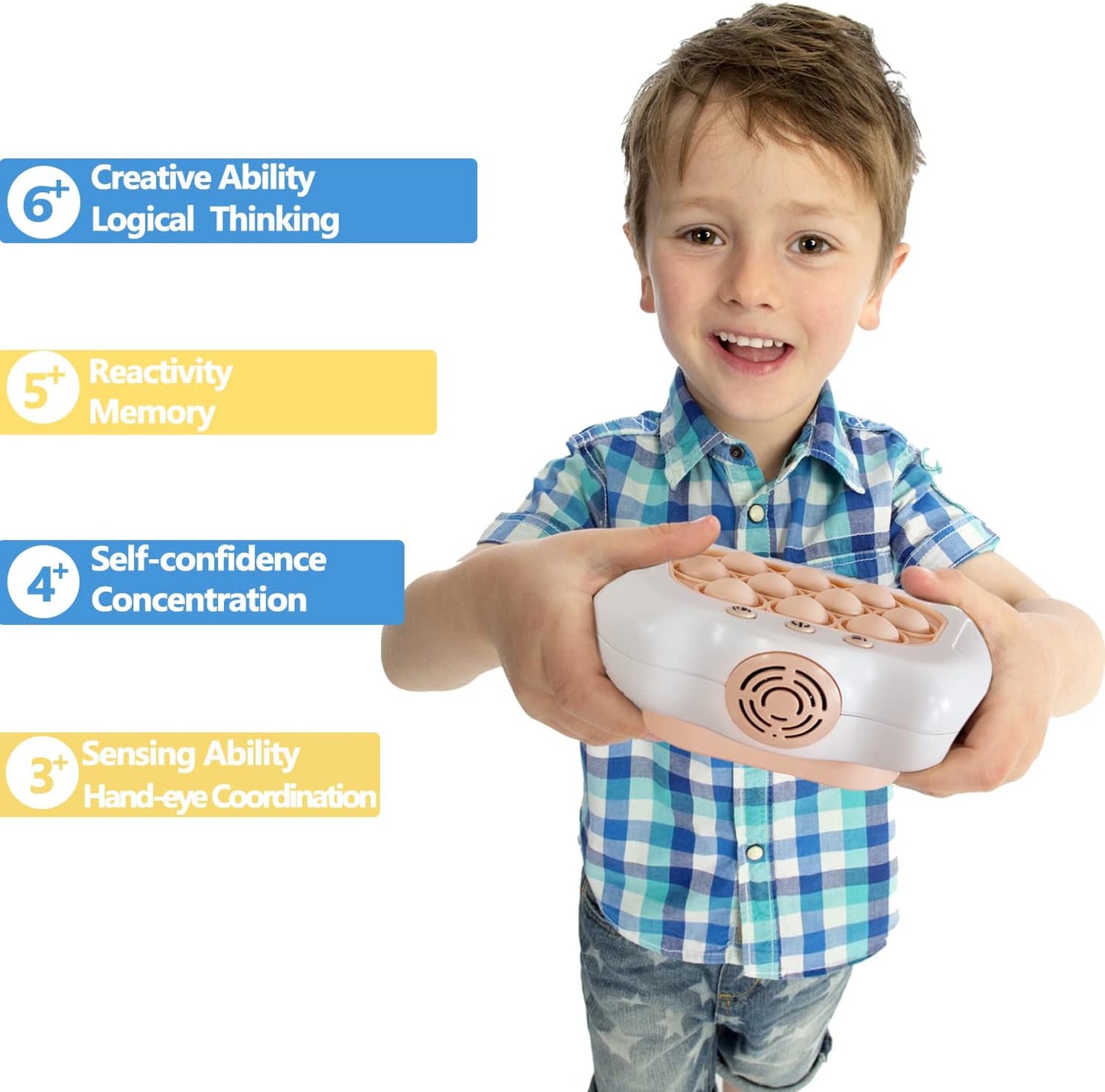 Intoypad Pop The Target! Handheld Speed Push Game Machine: A Fun Multiplayer Game for Family. Sensory Fidget Toy Christmas Toys Gifts for 6 7 8 9 10 11 12 Years Old Kids Road Trip Car Games Light Blue