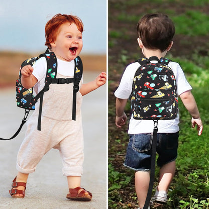 Accmor Toddler Backpack Leash, Mini Child Backpack with Anti Lost Wrist Link, Cute Kids Backpack Leash Walking Harness for Outdoor Travel, Small Excavator Backpack Tether for Baby Boys Girls Ages 1-3
