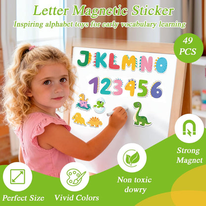 Magnetic Letters and Numbers for Fridge, Cute Colorful Animal Alphabet 26 Uppercase Letters 0-9 Numbers, Fridge Magnets Set for Learning Spelling Girls