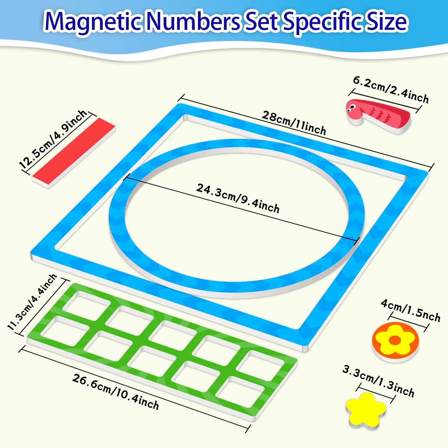97 PCS Magnetic Numbers for Whiteboard, Math Manipulatives Kindergarten 1st Grade, Math Games for Kids, Magnetic Number Line, Math Counters & Ten Frames Set, Elementary Classroom Must Haves