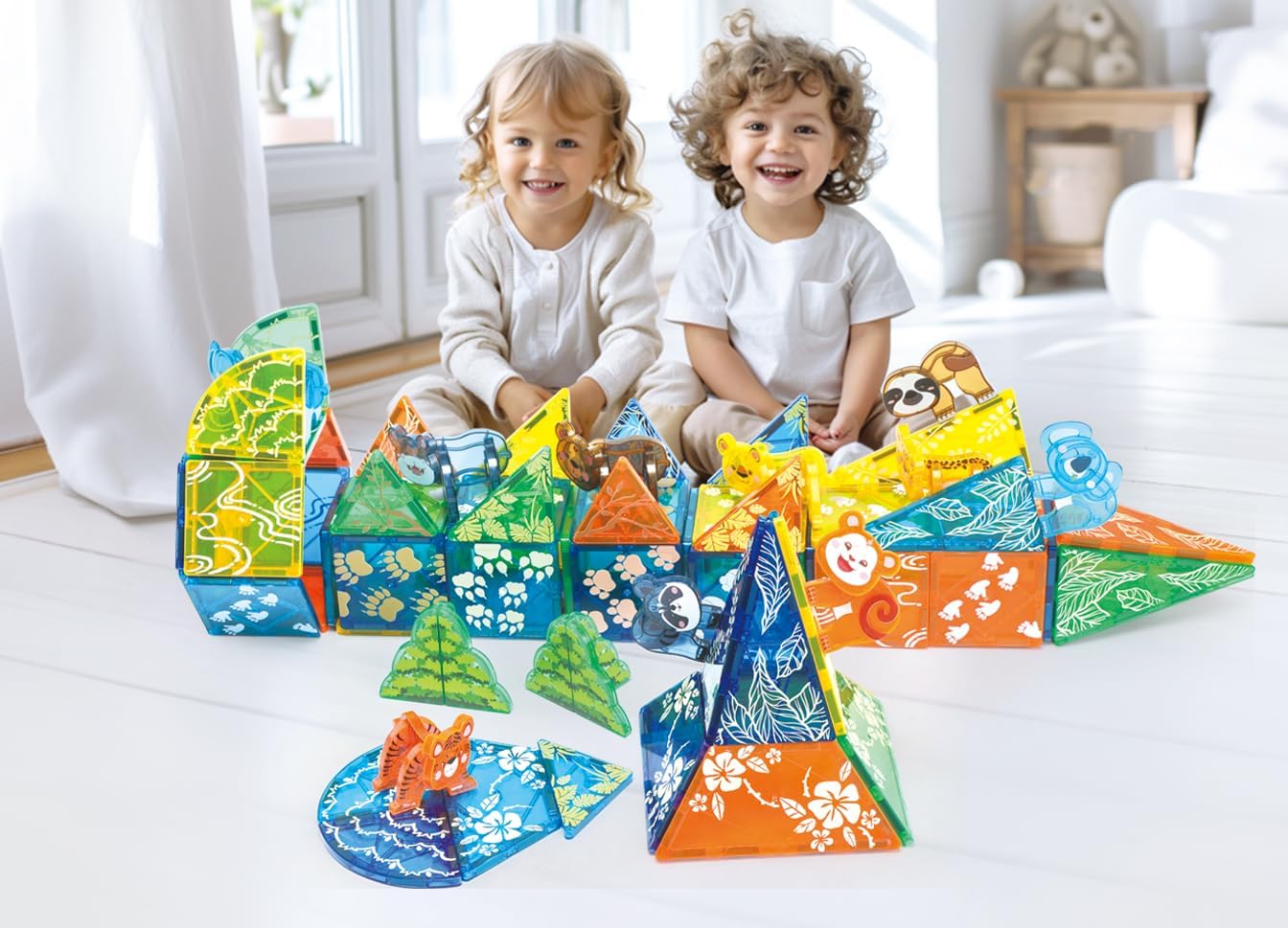 MEGAGONTILES Marble Run Magnetic Tiles Set 120PCS | STEM-Authenticated Magnetic Building Blocks with Marble Track Pieces | Educational Construction Toy for Kids Ages 3–8 (Boys & Girls)