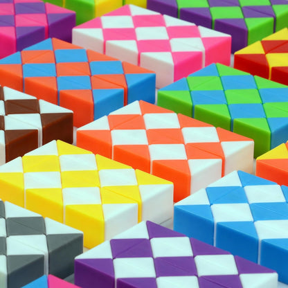 35 Pack 24 Blocks Magic Snake Cube Toy,Fidget Mini Snake Cube Puzzle Toy for Kids,Mini Plastic Puzzle Cube Toy for Kids Party Supplies,Classroom Rewards