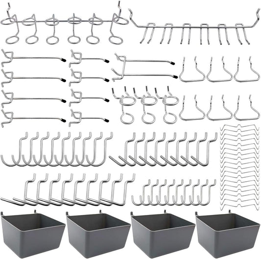 Pegboard Hooks, with Bins, Peg Locks, for Organizing Various Tools, 188 PCS, 80 of Which are Locks