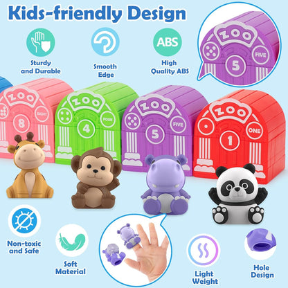 Learning Toys for 1,2,3 Year Old Toddlers, 20Pcs Farm Animals Toys Montessori Counting, Matching & Sorting Fine Motor Games, Christmas Birthday Easter Gift for Baby Boys Girls Age 12-18 Months
