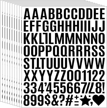 480 Pcs Waterproof 3" Vinyl Alphabet & Number Stickers - Self-Adhesive for Mailboxes, Windows, Doors, Signs, Vehicles & More, Black