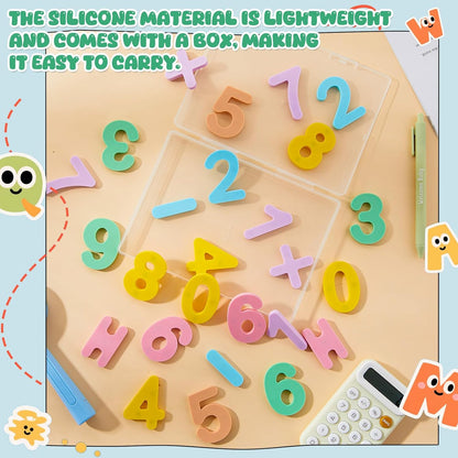 VioraWhite 26 Pcs Food Grade Silicone Magnet (Sealed Magnet, Cpc Certified) Magnetic Toddler Fridge Bulk ABC Educational Learning Toy for Kid Baby Girl Boy Gift(Greenery Color,Letter)