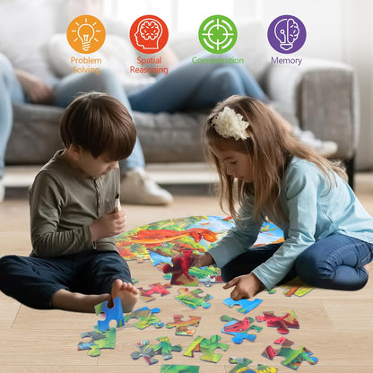 Civaner 70 Pieces Floor Puzzles Round Large Puzzles for Kids Ages 3-5 5-8 Jumbo Jigsaw Puzzle Educational Gifts for Toddlers Girls Boys Baby Shower Holiday Birthday(Unicorn)