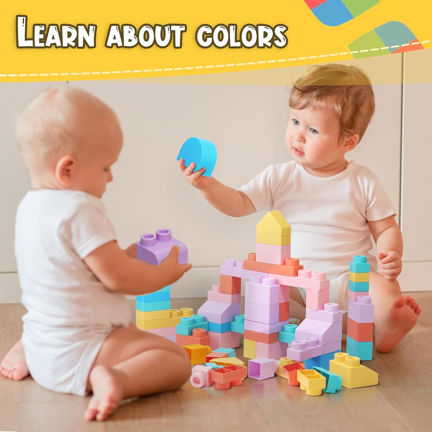 78 Pcs Top STEM Soft Building Block Sets for Kids Aged 18 months to 6 years.Mega Blocks for Baby.Large Construction Stacking Block Toys for Toddler to Improve Imagination、Creativity、Hands-on Ability