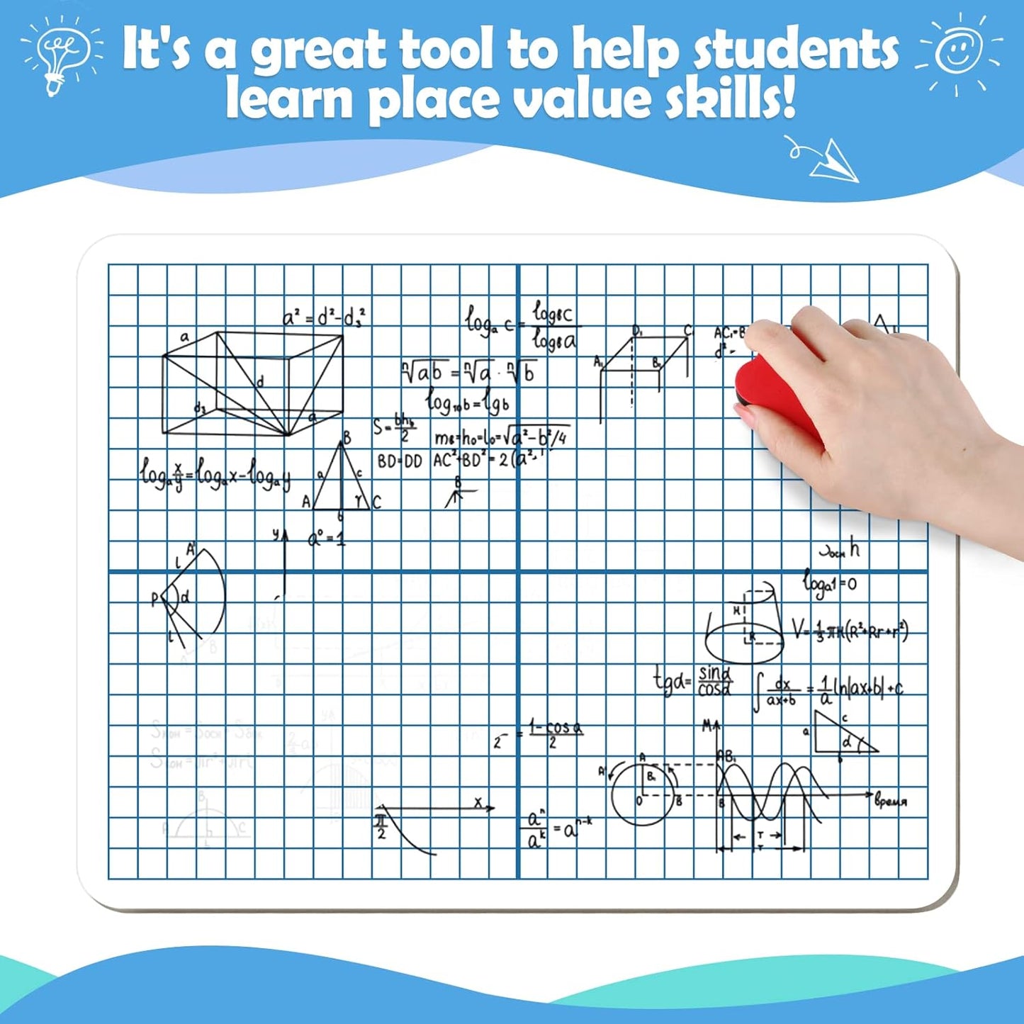Aizweb 12 Pack Dry Erase Board Card,9" x 12" Small Whiteboard Number Line 120 Numbers Chart Ten Frame,Math Manipulatives Addition Subtraction Game for Student Classroom Must Haves Teacher Supplies