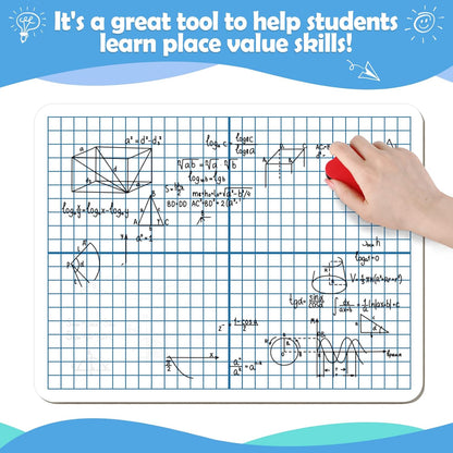 Aizweb 12 Pack Dry Erase Board Card,9" x 12" Small Whiteboard Number Line 120 Numbers Chart Ten Frame,Math Manipulatives Addition Subtraction Game for Student Classroom Must Haves Teacher Supplies