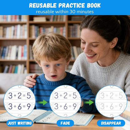Magic Grooved Writing Practice for Ages 3-8, Grooved Handwriting Practice for Kids, Reusable Handwriting Book, Preschool Learning Activitys for Tracing Letters & Numbers, Gifts for 3 Year Old Boy