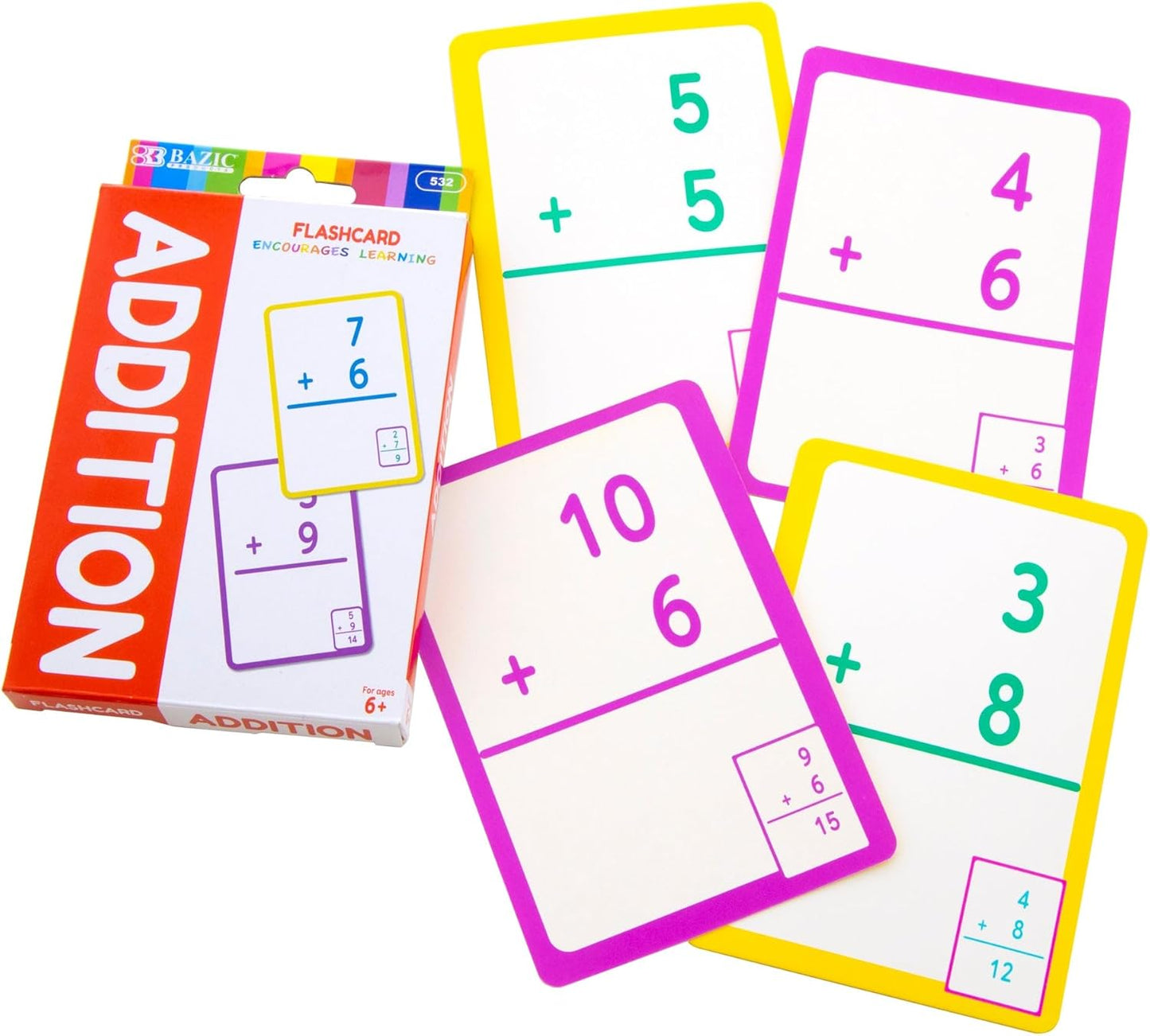 BAZIC Products Multiplication & Division Flash Cards, Educational Flash Cards for Kids, Math Flash Cards, Ideal for Math Learning Practice at Home or School, 36 Cards, 2-Pack