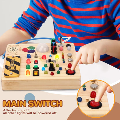 Sumsoltic Busy Board,Montessori Toys for 1-3 Year Old Boys & Girls,Travel Educational Learning Activities for Toddlers,Sensory Toy for Kids with Autism (Busy Board v4)
