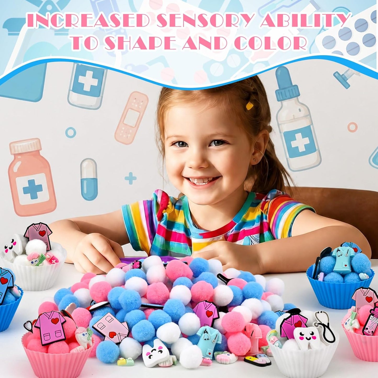 270 Pcs Numbers and Letters Sensory Bin Items Back to School Counting Sorting Sensory Bin Filler Fine Motor Numbers and Letters Geometric Figure Counts for Easter Spring Summer Sorting