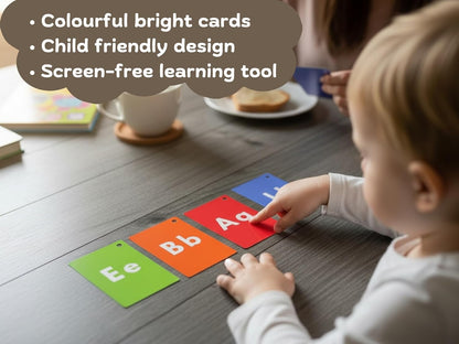 Alphabet Flashcards, 26 Educational Double-Sided Flashcards, A-Z Letters of The Alphabet, Perfect for Kids Toddlers