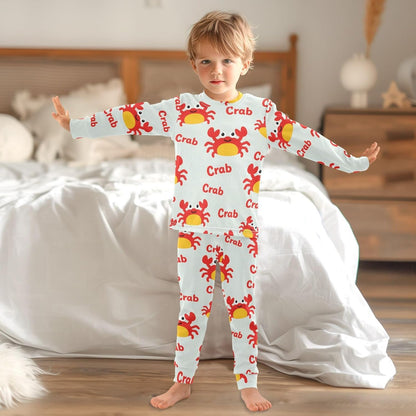 ALAZA Shark Starfish Palm Tree 2 Piece Pajama Set Long Sleeve Top and Pants Sleepwear Unisex - Colors A