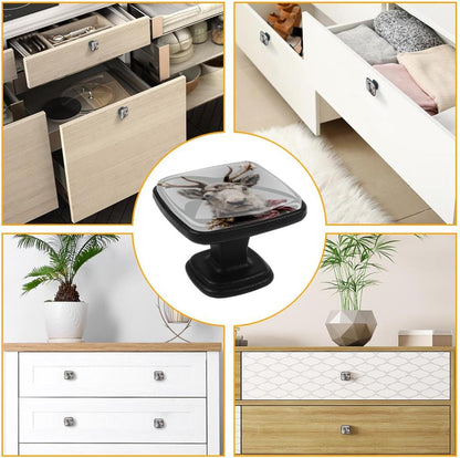 4 Pack Cabinet Knobs Drawer Pulls, 30mm Round ABS Glass Drawer Hardware Growing Butterfly Cabinet Handles with Screws for Dressers Kitchens Cupboard