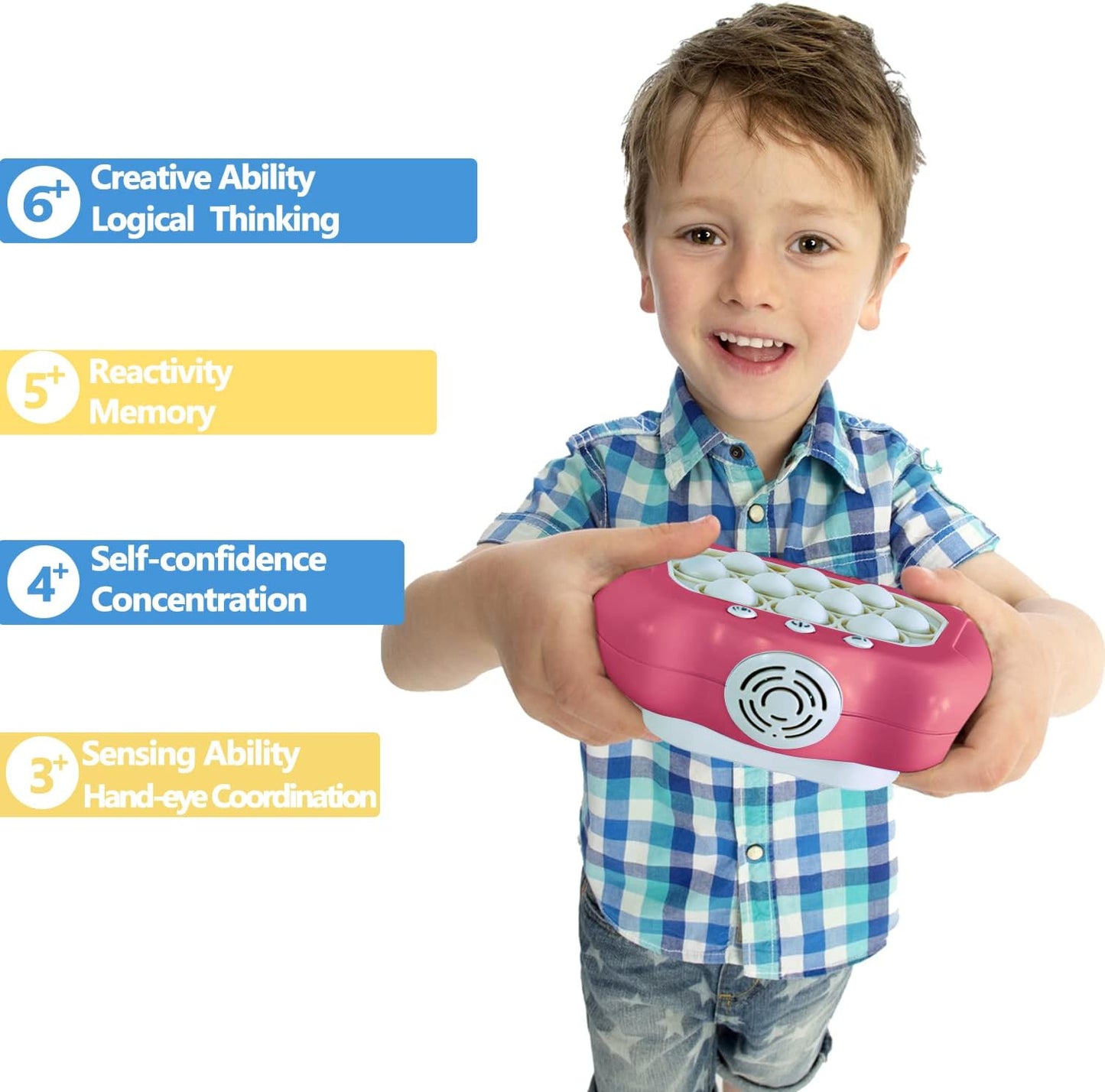 Intoypad Pop The Target! Handheld Speed Push Game Machine: A Fun Multiplayer Game for Family. Sensory Fidget Toy Christmas Toys Gifts for 6 7 8 9 10 11 12 Years Old Kids Road Trip Car Games Light Blue