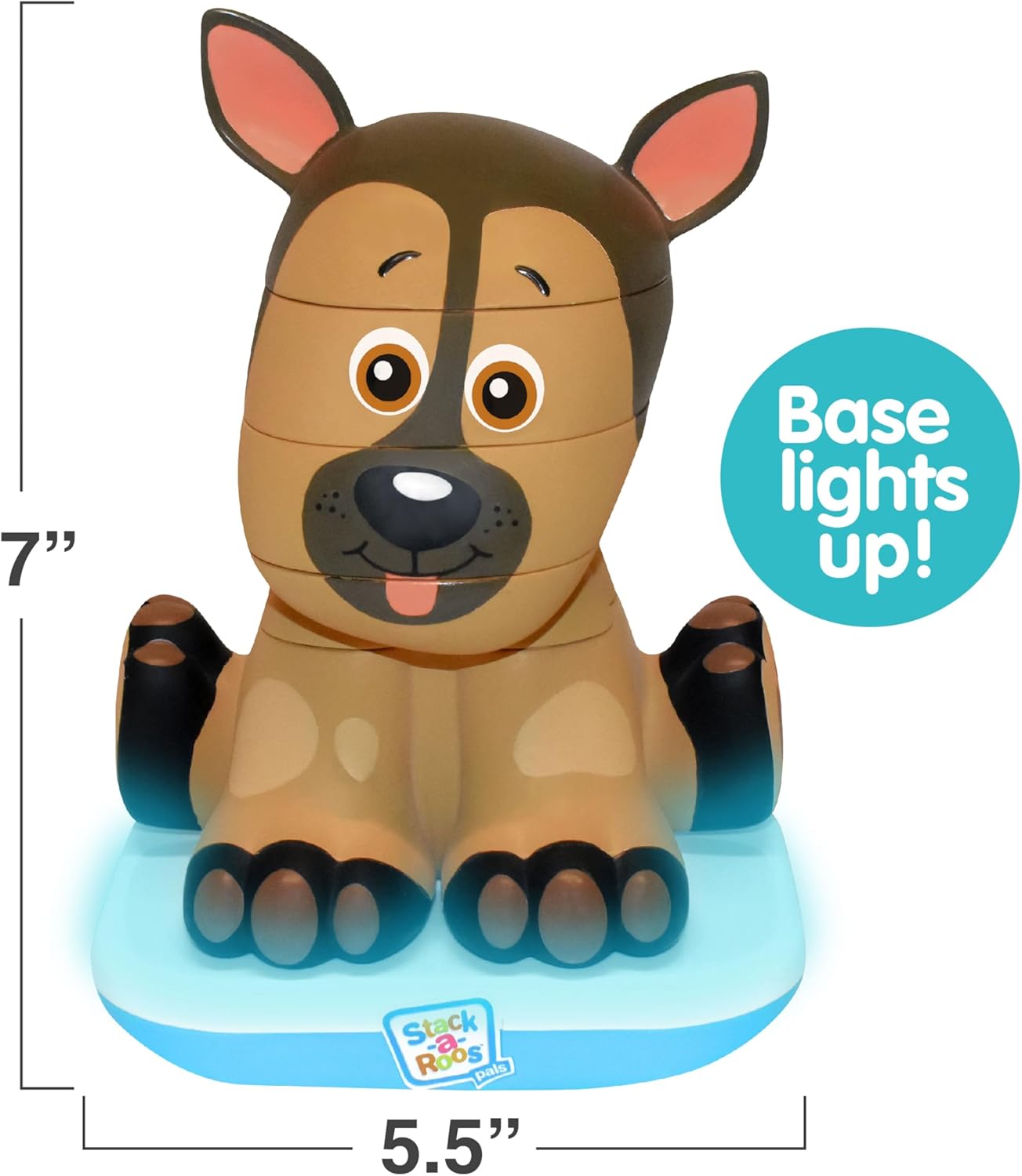 Stack-a-Roos Baby Giraffe by Salus Brands - Animal Stacking Toy, Educational Early Learning Toy for Infants Babies Toddlers, Age 12+ Months - Great Baby Gifts, STEM