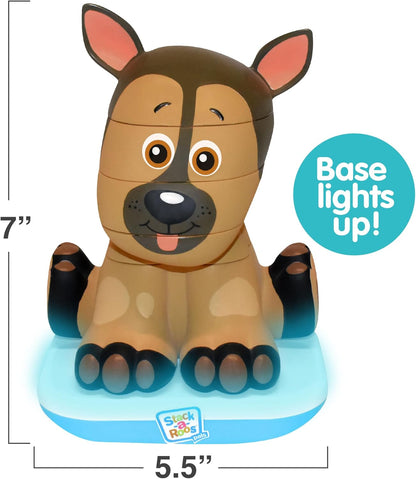 Stack-a-Roos Baby Giraffe by Salus Brands - Animal Stacking Toy, Educational Early Learning Toy for Infants Babies Toddlers, Age 12+ Months - Great Baby Gifts, STEM