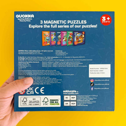 QUOKKA Magnetic Puzzles for Kids Ages 4-6 – Magnetic Fractions Learning Set for Kids 6-12 – Math Games for Homeschooling, Classrooms & Travel – 110 Magnets, 12 Task Pages, Marker – Toddler Travel Toys