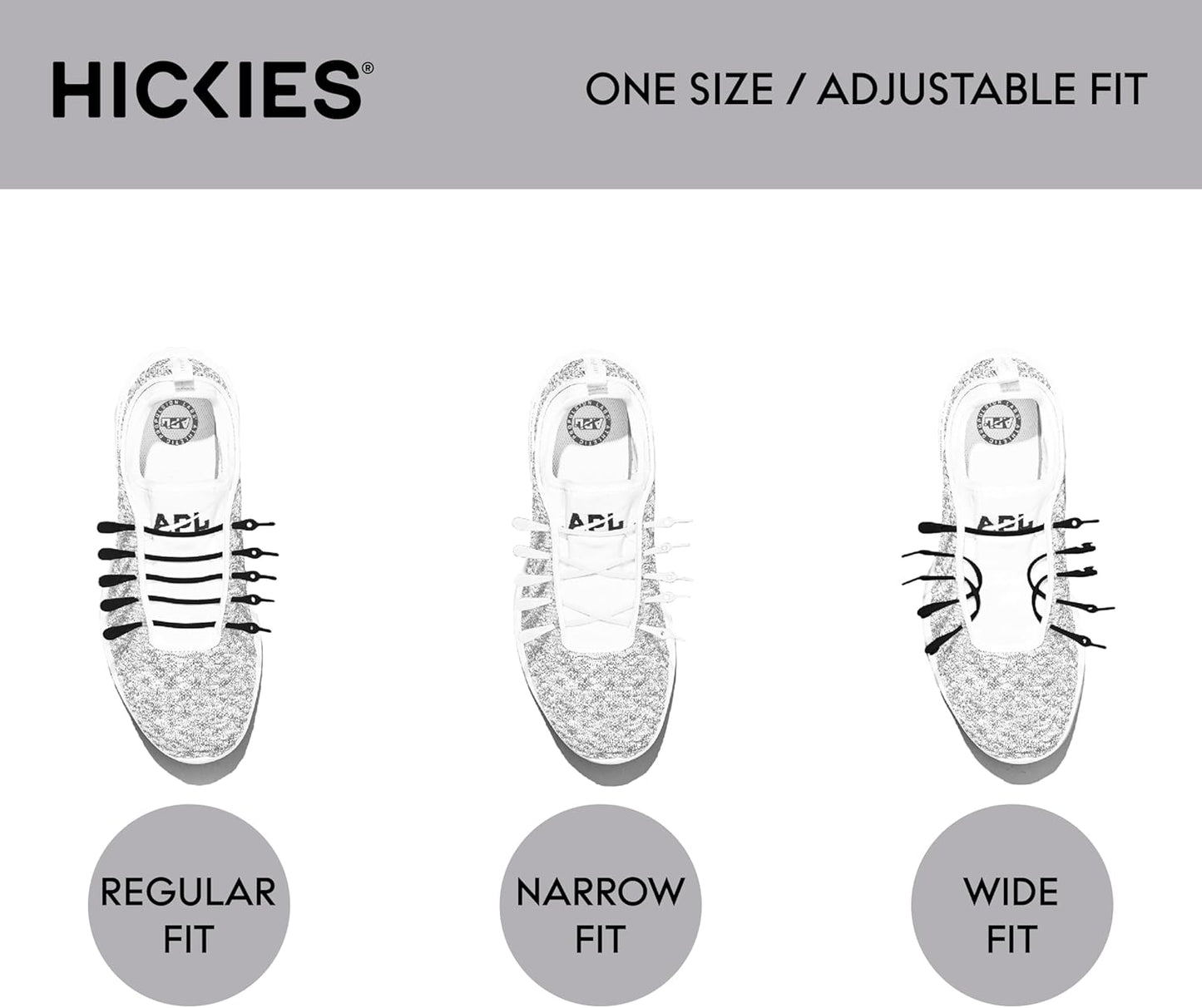 HICKIES No Tie Shoelaces – Elastic, Waterproof, Unisex Shoelaces for Adults, One Size Fits All for Sneakers & Running Shoes