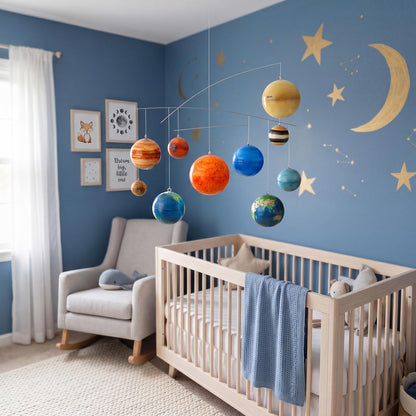 Hollowfly 3D Solar System Mobile Kit Vbs 2026 Decorations Hanging Planets Outer Space Decor Educational Planets Astronomy Gifts Multicolor Space Galaxy Themed Classroom Nursery Room Party Decor