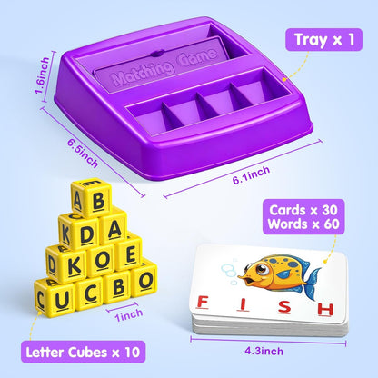 Matching Letter Game for 3 4 5 Year Old Girls Gifts, ABC Learning Toys for Kids Age 3-5, Educational Spelling Games Toys for Toddler Age 4-8, Preschool Birthday Gifts for 2 3 4 5 Year Old Boys Girls