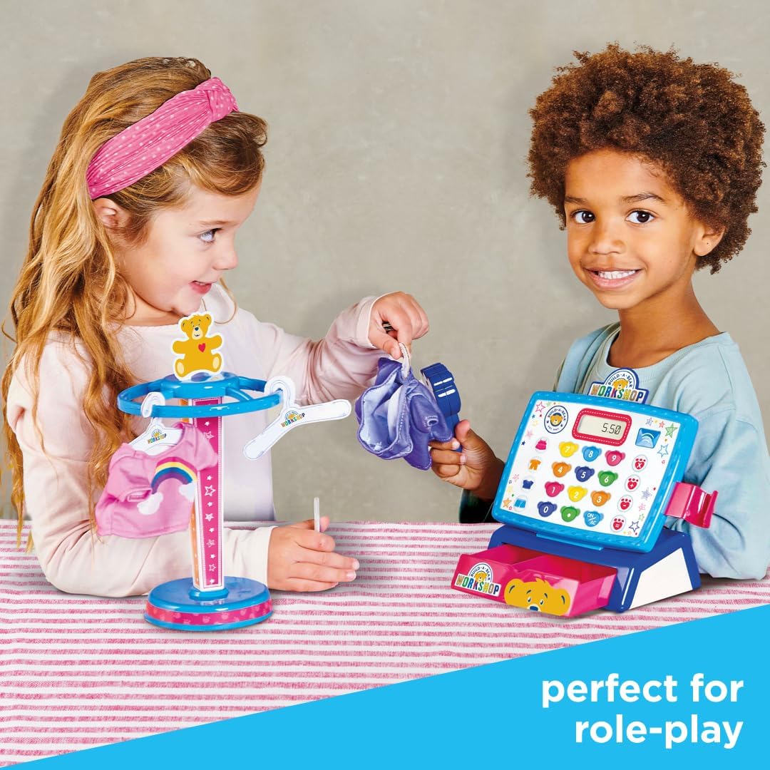 Casdon Build-A-Bear Workshop Toy Shop & Checkout Set | Officially Licensed Build-A-Bear Toy Play Set | Perfect for Roleplay for Children Ages 3+ | Includes Electronic Cash Register