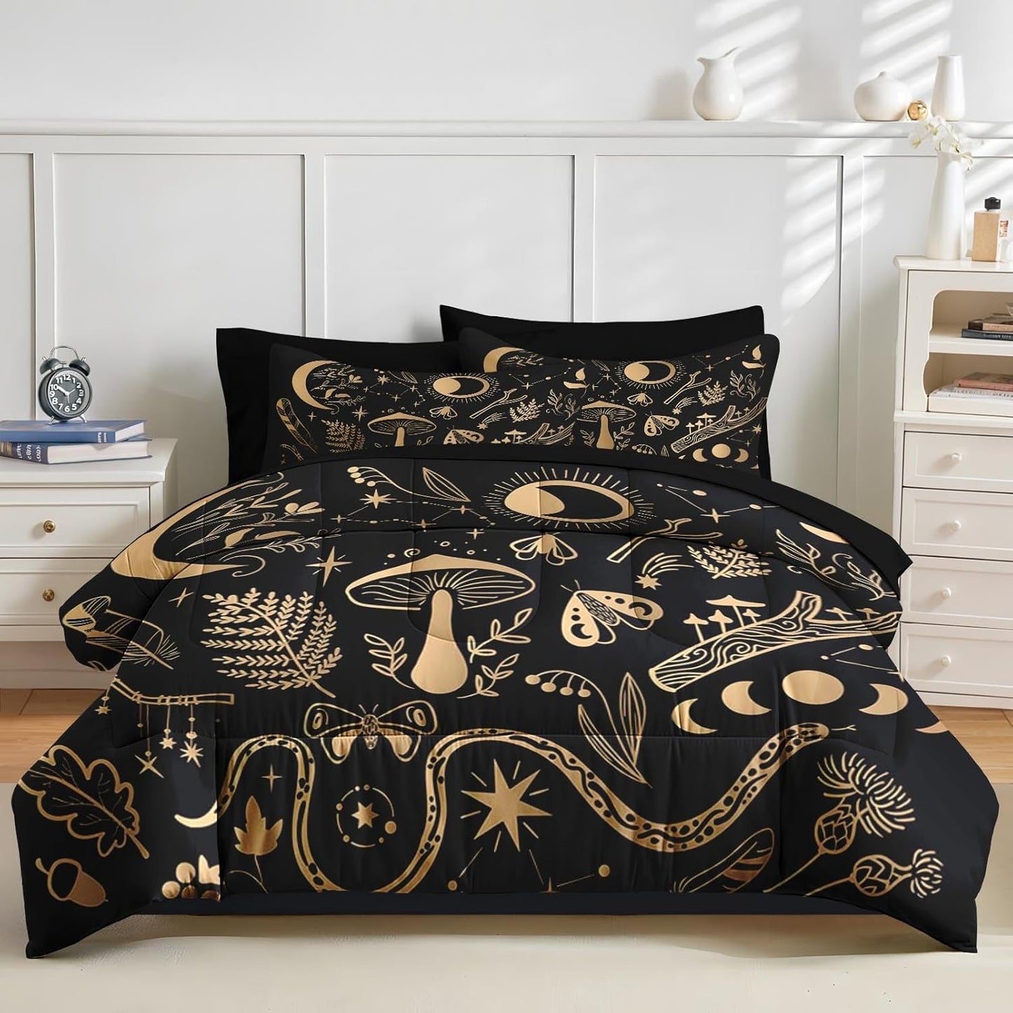 Nesker Comforter Set Twin Size, Science Lab School 5 Pcs Bedding for Kids and Adults, Medical University Chemistry Bed Sheet Sets with Fitted Sheet Pillowcase & Sham