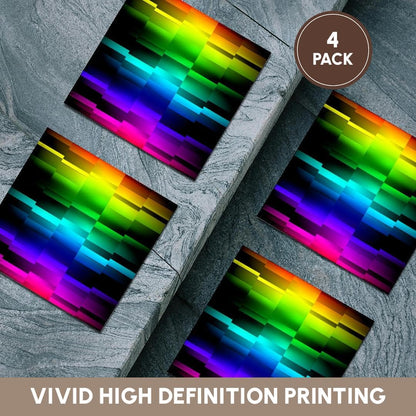 3dRose Prism Fractions a Spectrum of Colors displayed in Geometric Section Set of 8 Ceramic Tile Coasters