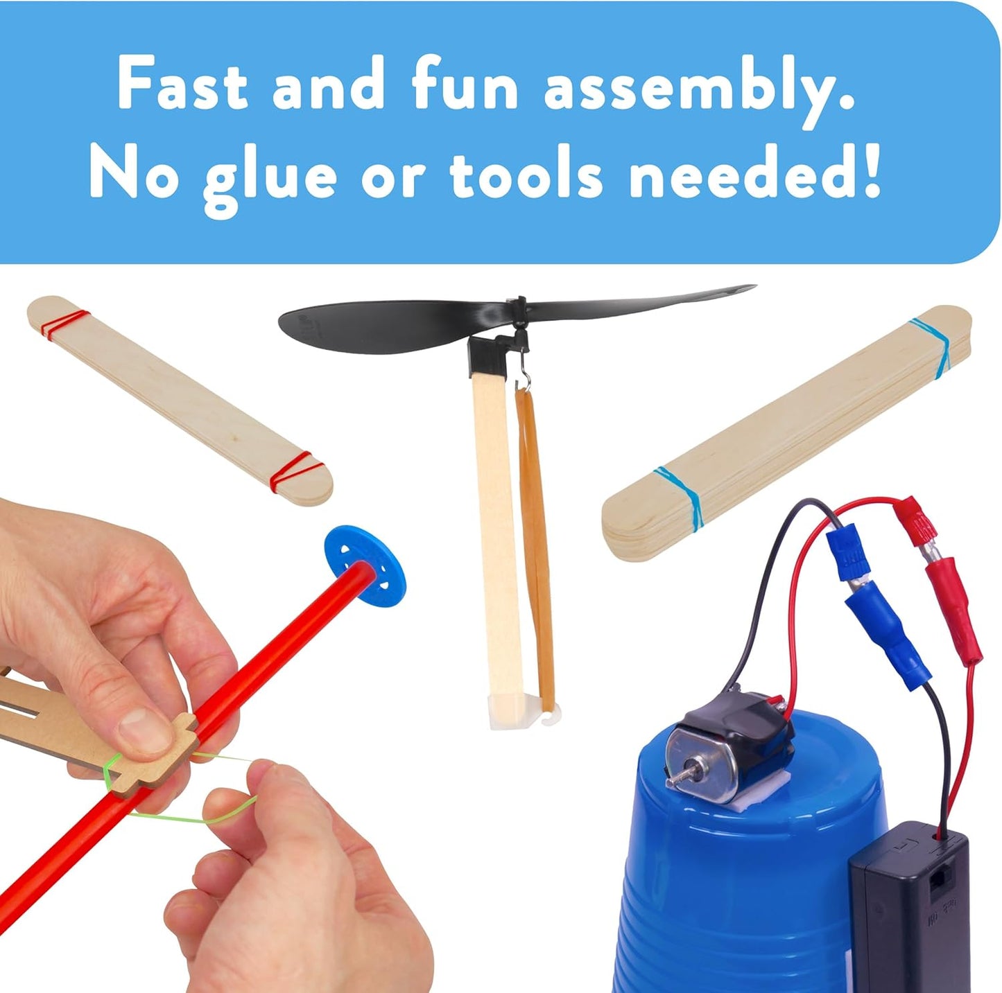 STEM Craft Kit – 25 Engineering Project Ideas, Complete STEM Project Kit with Over 400 Components for Classrooms and Groups, Ages 8+