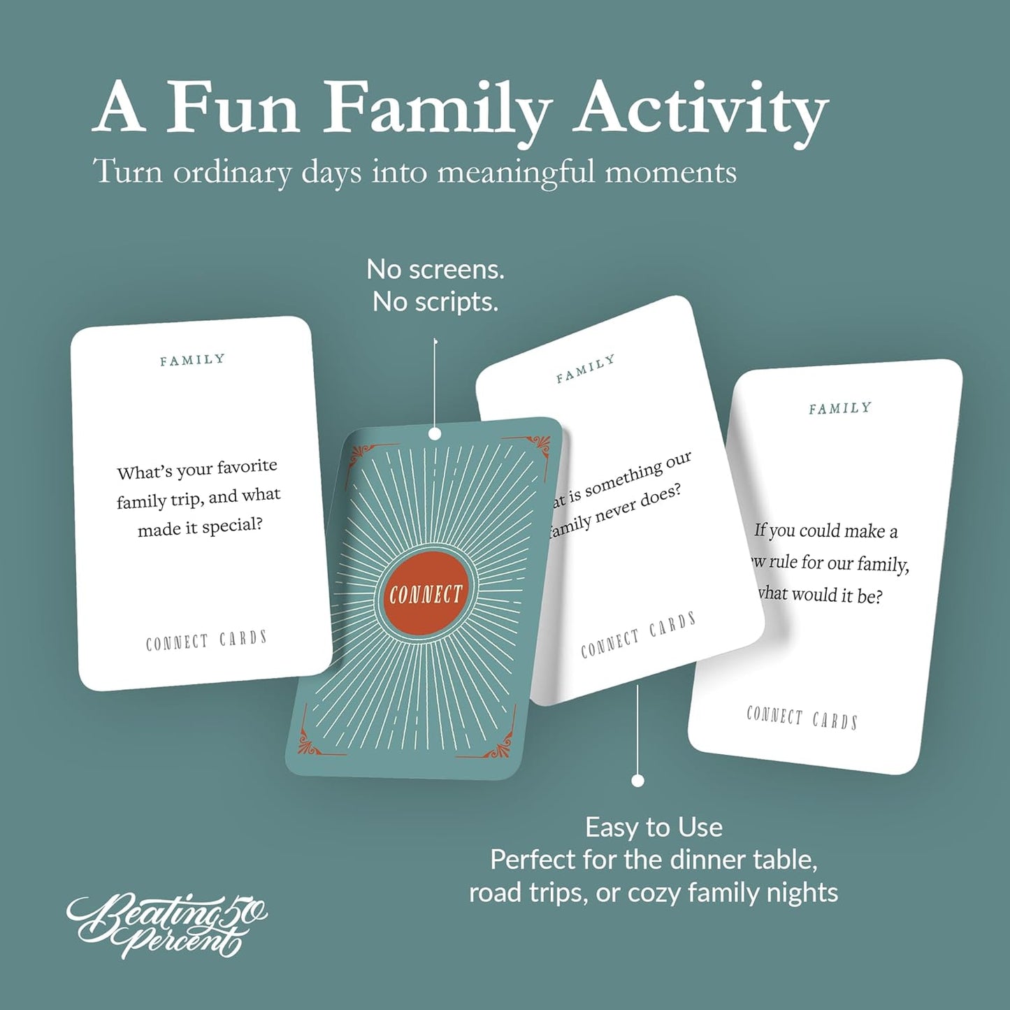 Connect Cards Family Edition - 100 Family Conversation Cards for Kids and Parents to Spark Deeper Connections & Meaningful Moments - Conversation Starters at Home, Dinner, or Travel