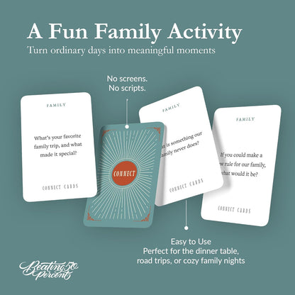Connect Cards Family Edition - 100 Family Conversation Cards for Kids and Parents to Spark Deeper Connections & Meaningful Moments - Conversation Starters at Home, Dinner, or Travel