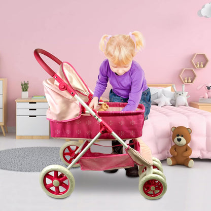 Anivia Stroller Toy Collection Doll Stroller Baby Doll Accessories for Toddlers 1-3Heart Design Gifts for Toddlers and Girls Toy Stroller