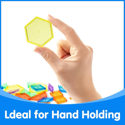 Magnetic Travel Tangram – 2 Sets Tangram - 140 Pcs Translucent Pattern Blocks - Educational Manipulatives and Accessories - Fun and Engaging Geometric Shapes