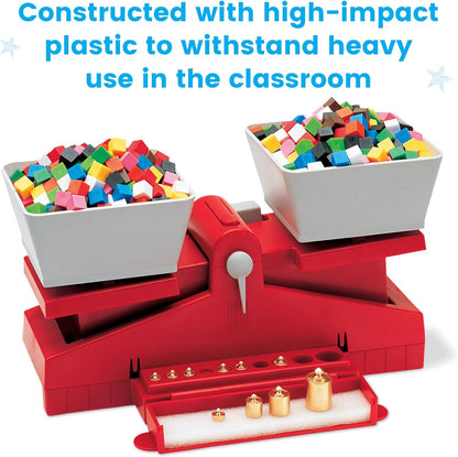 hand2mind Precision School Balance Weighted Balance, School Weight Scale for Kids, Balance Scale for Classroom, Primary Balance Scale, Math Manipulatives Middle School, Student Math Balance