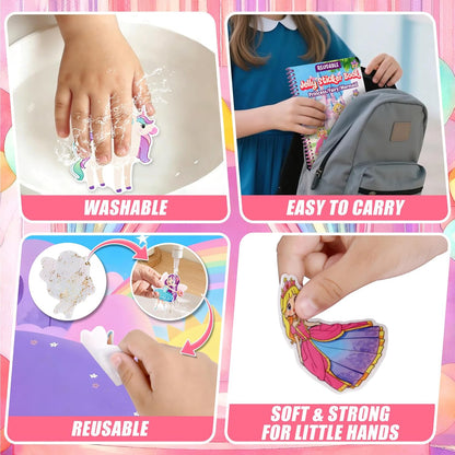 Jelly Sticker Book for Kids 2-4, Waterproof Reusable Sticker Book for Toddlers, Easy to Clean Road Trip Activities, Easter Basket Stuffers & Easter Gifts for Toddlers (Farm)
