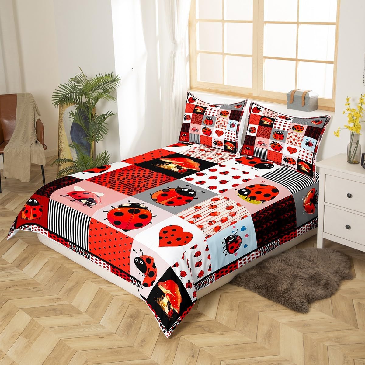 Drum Kit Duvet Cover,Kids Musical Instruments Bedding Set,Rock Music Comforter Cover for Boys Girls Room Decor,Neon Lighting Lightweight Bedspread Cover Twin Size with 1 Pillow Case(No Comforter)